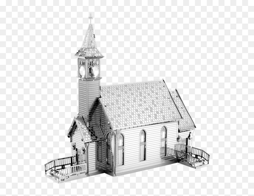 Picture Of The Old Country Church - Metal Earth Old Church, HD Png Download - 3d model png