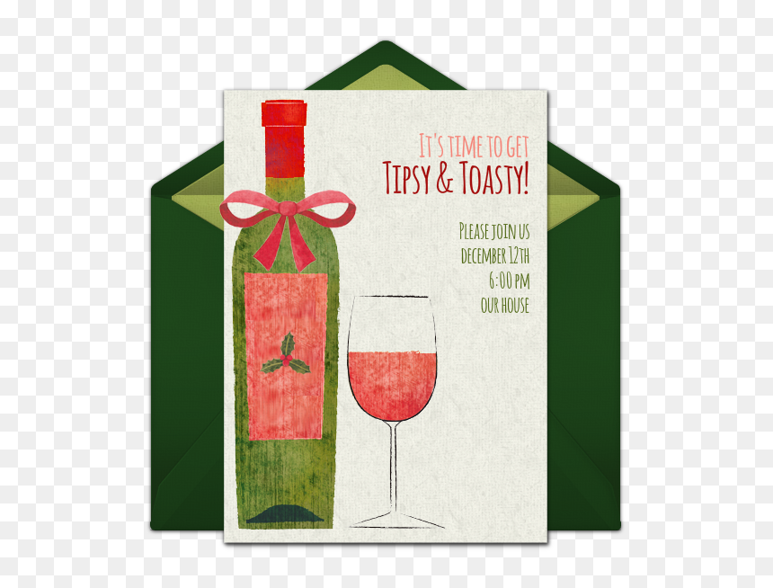 Holiday Wine Party Invitations, HD Png Download - toasty png
