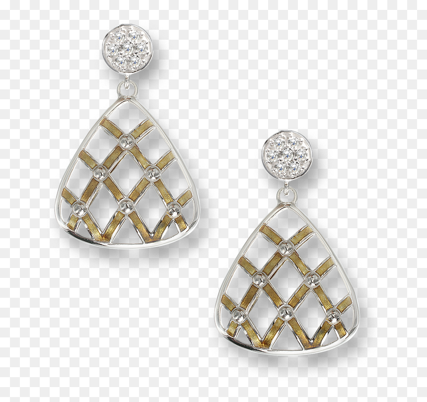 Nicole Barr Designs Sterling Silver Quilted Triangle - Earrings, HD Png Download - stud png
