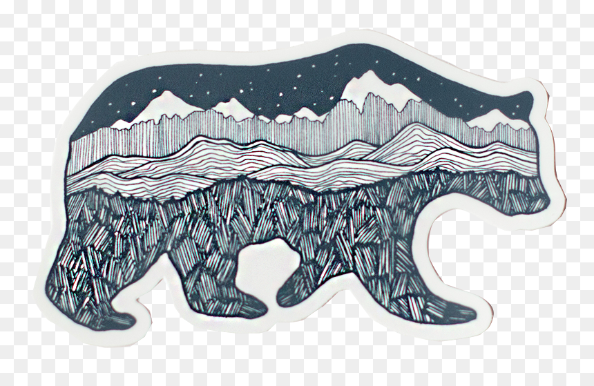 Grizzly Bear Sticker, HD Png Download - grizzly png