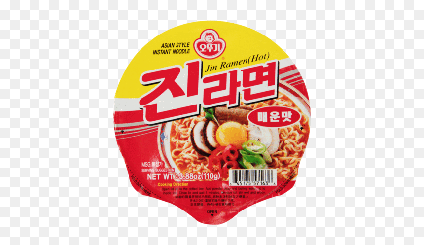 오뚜기 진 라면 매운맛 멀티 팩 120g, HD Png Download - top ramen png