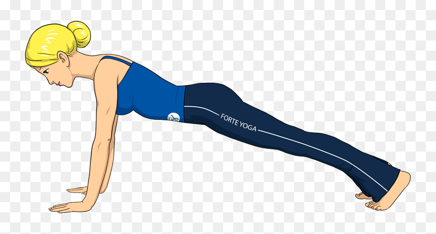 Plank Pose Png - Plank Yoga Pose Cartoon, Transparent Png - yoga poses png