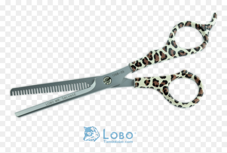 Tijera Estilista Microdentado Lepoardo Acero Inoxidable - Scissors, HD Png Download - tijera png