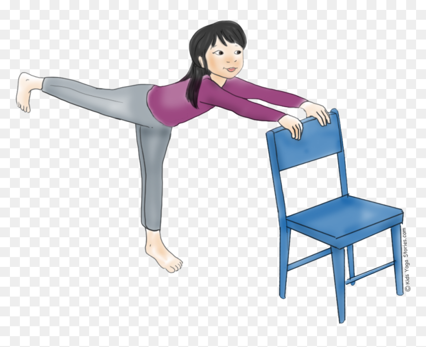 Warrior 3 With Chair, HD Png Download - yoga poses png