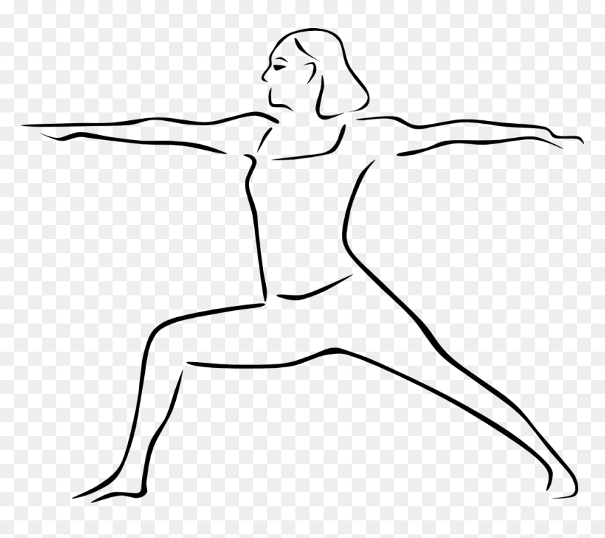 Warrior Ii Pose - Drawing Of Yoga Poses, HD Png Download - yoga poses png
