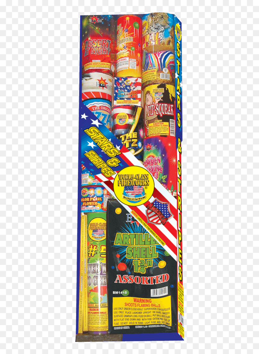 Stars And Stripes Assortment - Stars And Stripes Family Pack Fireworks, HD Png Download - stars and stripes png