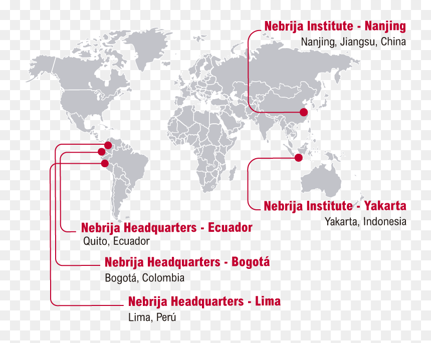 International Nebrija Headquarters - Continents World Map Vinyl, HD Png Download - colombia map png