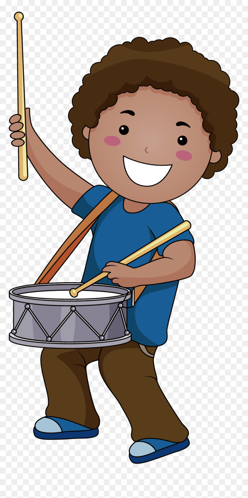 Musical Instrument Drawing Clip Art - Playing An Instrument Clipart, HD Png Download - drummer png