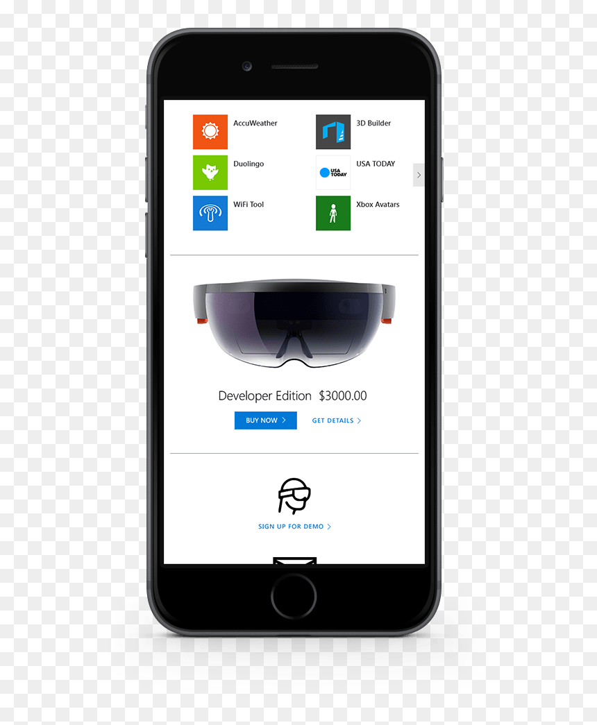 Hololens Mobile Layout - Iphone, HD Png Download - hololens png