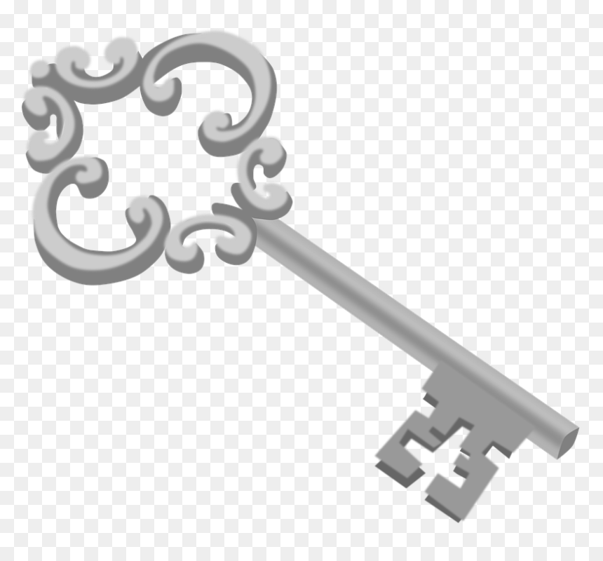 Decorated, Key, Lock, Metal, Silver - Transparent Background Key Clipart, HD Png Download - key vector png