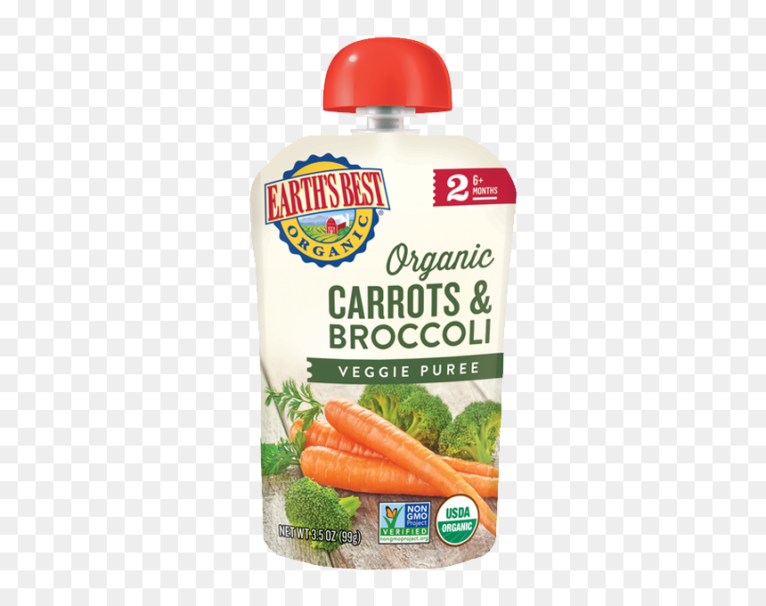 Earth"s Best, Pouch De Zanahoria Y Brocoli, 99g - Earth's Best Baby Food Breakfast, HD Png Download - zanahoria png