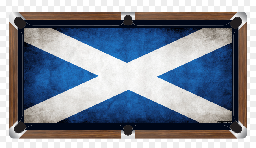 Scottish Flag Custom Made Printed Pool Snooker Billiard - Printed Pool Table Cloth, HD Png Download - scottish flag png
