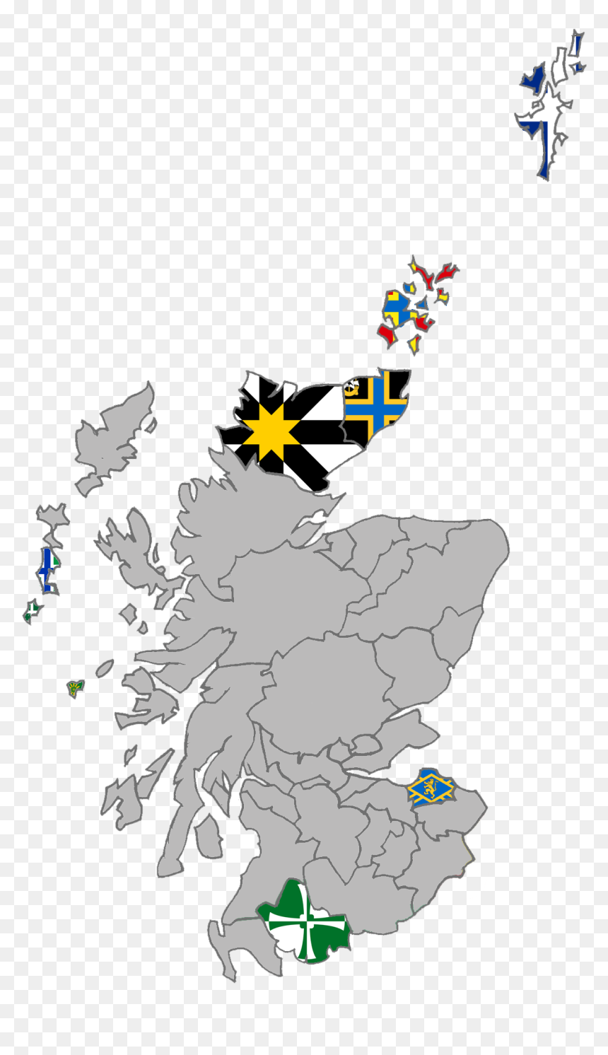 Scotland On Uk Map, HD Png Download - scottish flag png