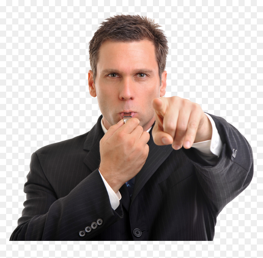 Businessman Png Image - Person Blowing A Whistle, Transparent Png - person leaning png