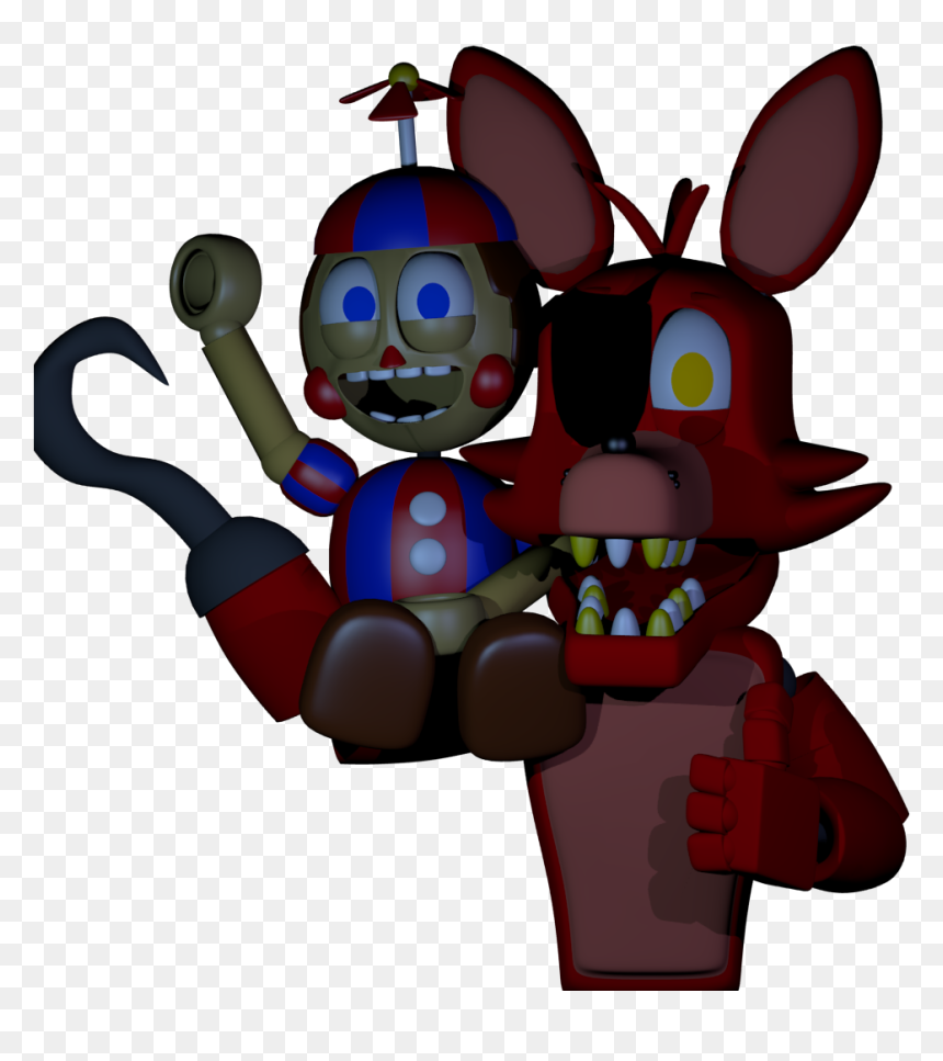 Foxy And Bb - Cartoon, HD Png Download - fnaf foxy png