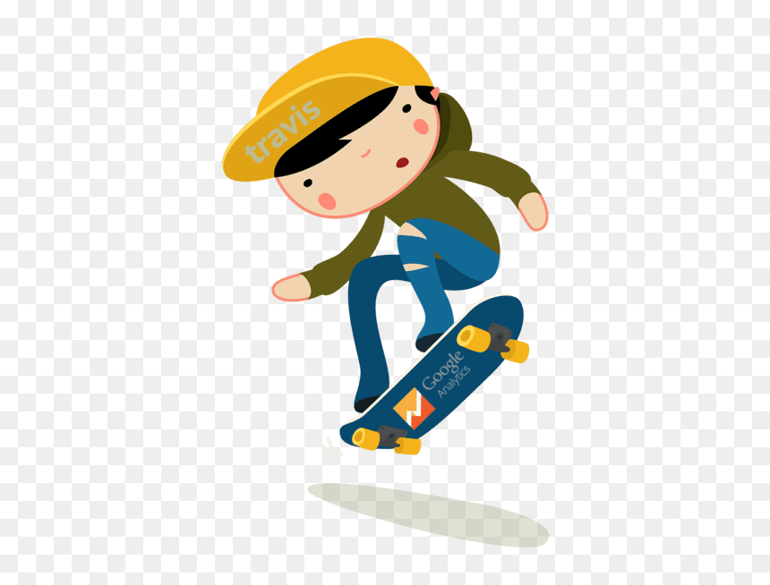 Travis Does Google Analytics - Monito En Patineta Png, Transparent Png - skateboarding png