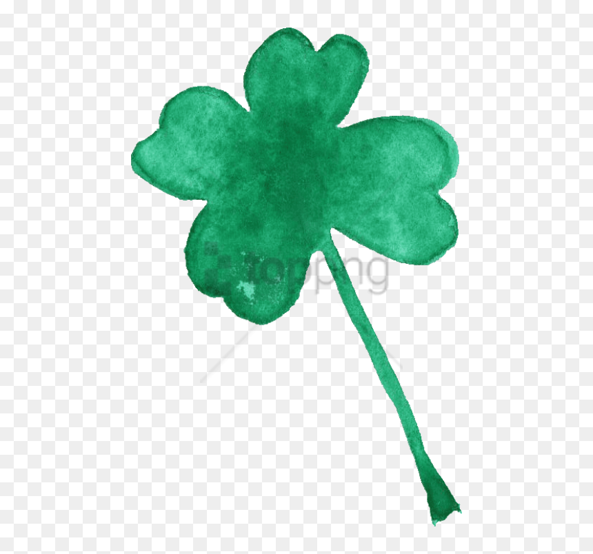 Watercolor Four Leaf Clover Png Free, Transparent Png - clover png