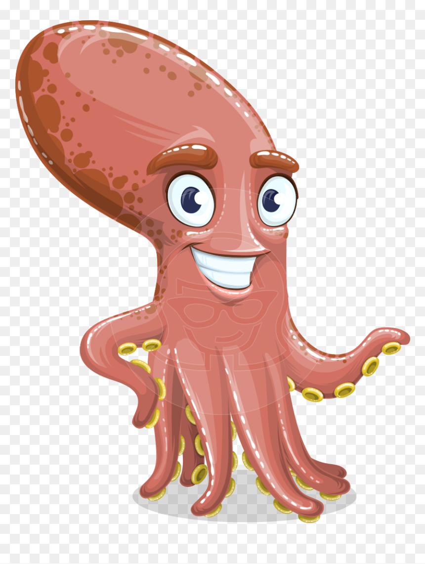 Long Octopus Cartoon, HD Png Download - octopus png
