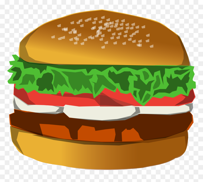 Burger Clip Art, HD Png Download - hamburger png