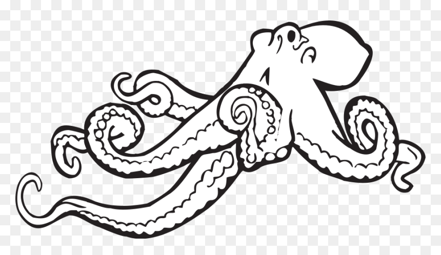 Octopus Clip Art Black And White, HD Png Download - octopus png