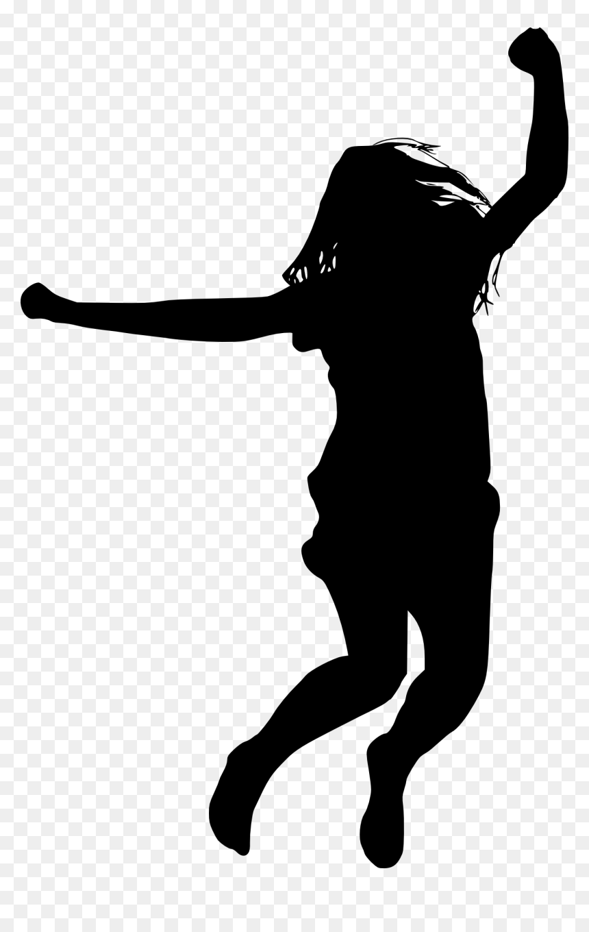 Happy Jumping Silhouette Png, Transparent Png - happy png