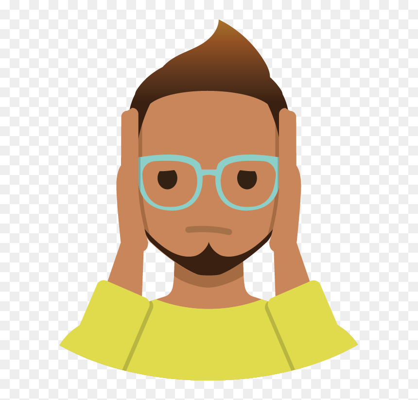 A Young Person With His Hands To His Head - Cartoon, HD Png Download - worried png