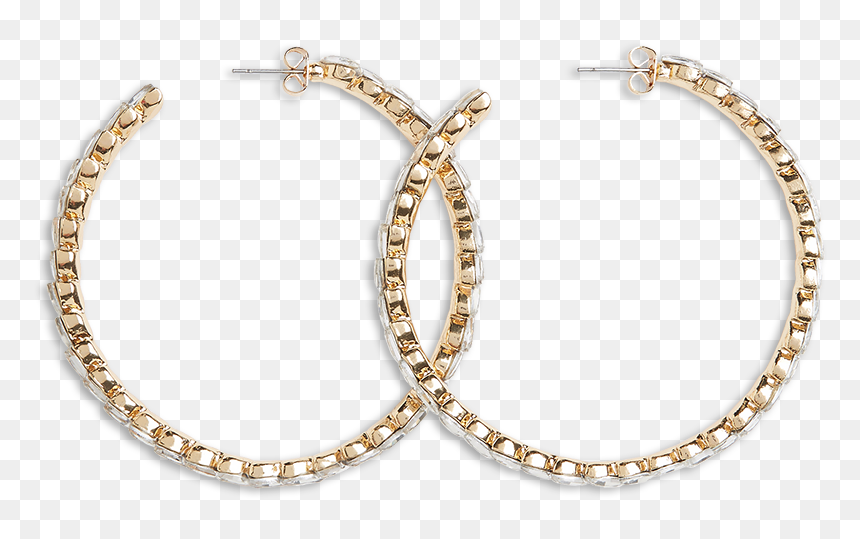 Hoop Earrings Yellow, HD Png Download - hoop earring png