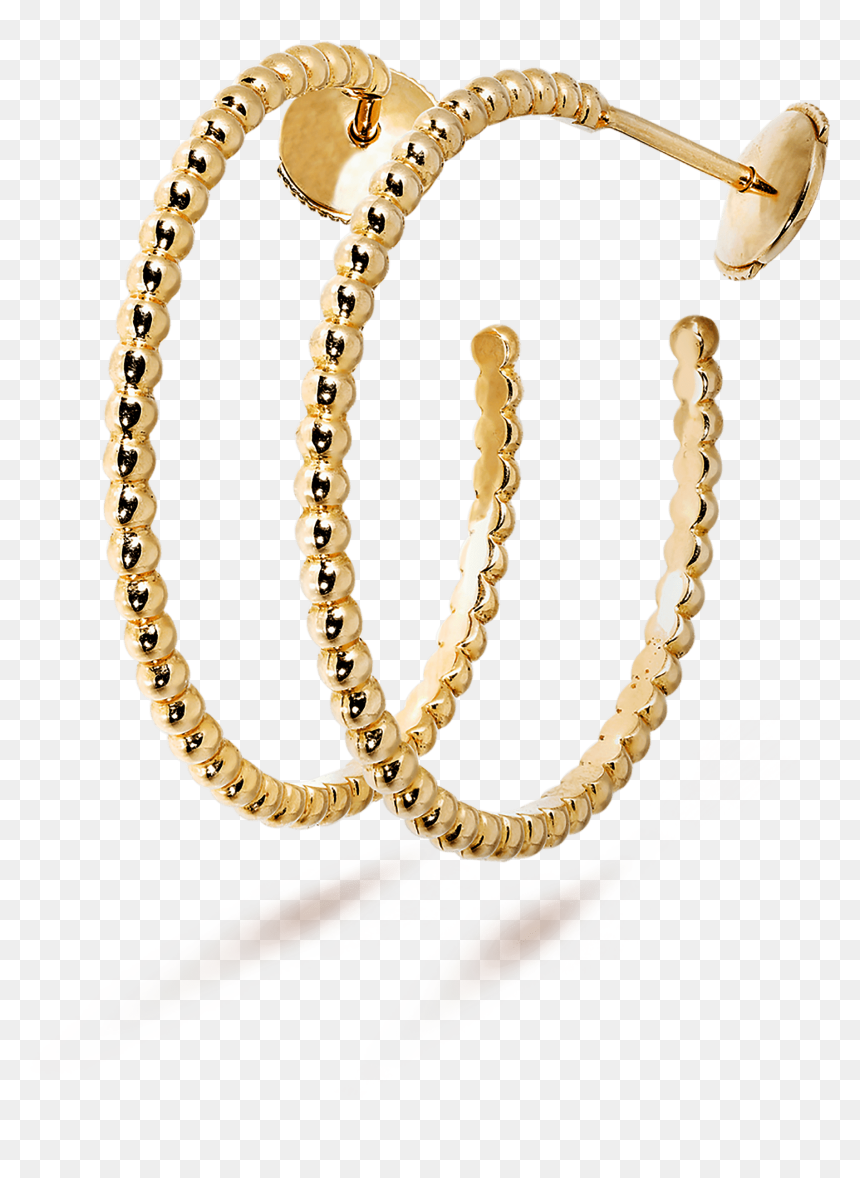 Perlée Pearls Of Gold Hoop Earrings, Small Model - Van Cleef Bubbles Earrings, HD Png Download - hoop earring png