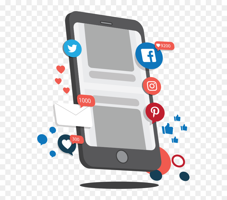 Social Media Apps On Mobile - Social Media Phone Png, Transparent Png - multimedia png