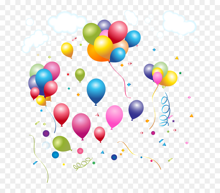 Transparent Gas Matter Clipart - Festive Balloon Background Png, Png Download - party vector png