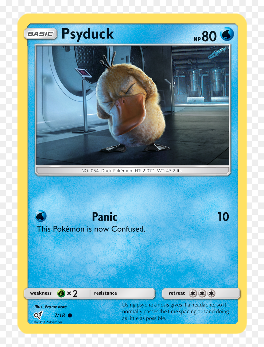 Thumbnail - Detective Pikachu Psyduck Card, HD Png Download - pokemon pikachu png