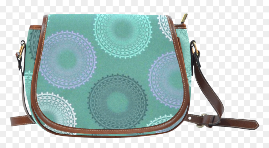 Teal Sea Foam Green Lace Doily Saddle Bag/small Full, HD Png Download - lace doily png