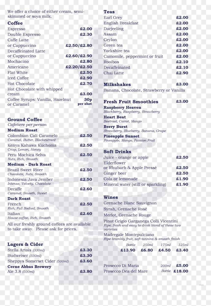 Cafe Coffee Shop Drinks Menu, HD Png Download - coffee shop png