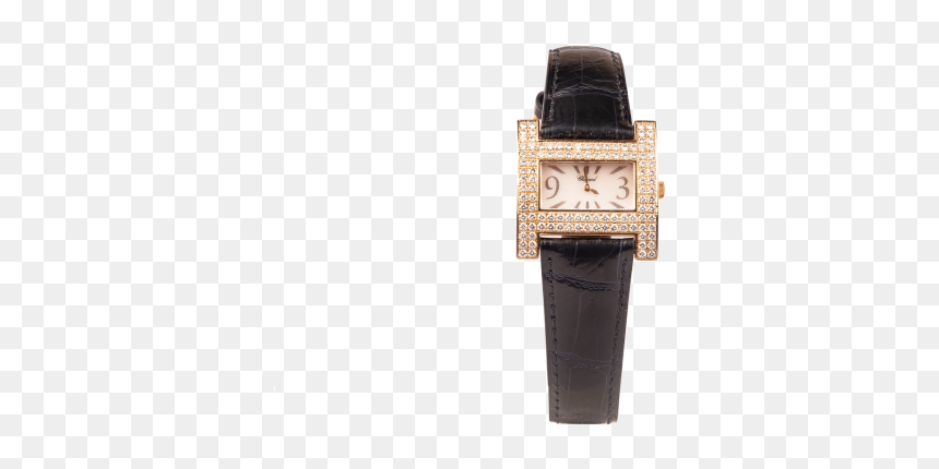 Women"s Rectangle Haute Horlogerie With Diamond Bezel - Strap, HD Png Download - leather strap png
