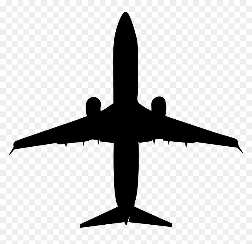 Airplane Wingspan Silhouette Clip Arts - Airplane Silhouette Top, HD Png Download - air plane png