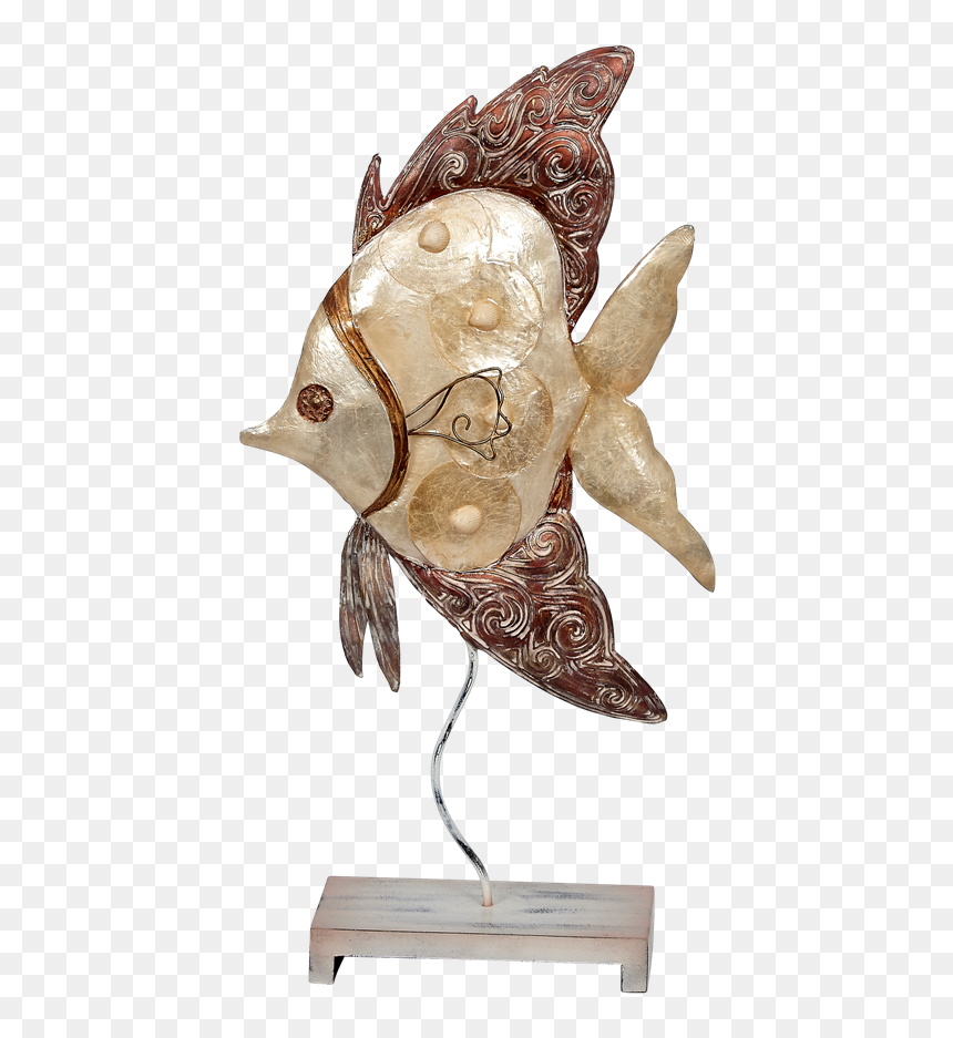 Angelfish Tan Bronze Stand - Metal And Capiz Art Angelfish, HD Png Download - bronze png