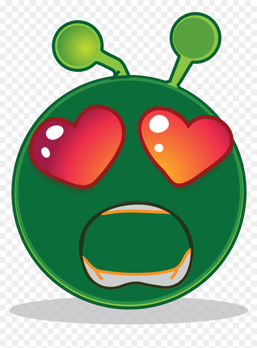 Smiley Green Alien Big Eyes Png Clipart , Png Download - Alien Smiley, Transparent Png - green alien png