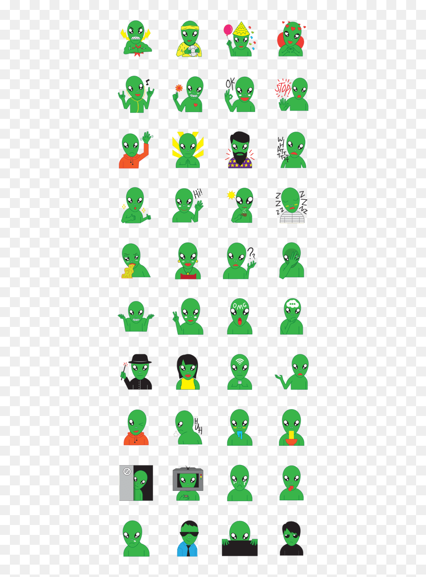 The Green Alien - Drawing, HD Png Download - green alien png