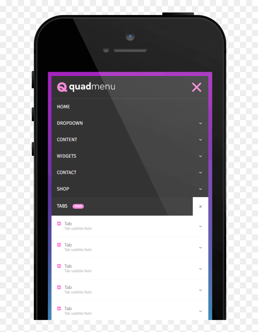 Wordpress Mobile Submenu, HD Png Download - mobile menu icon png