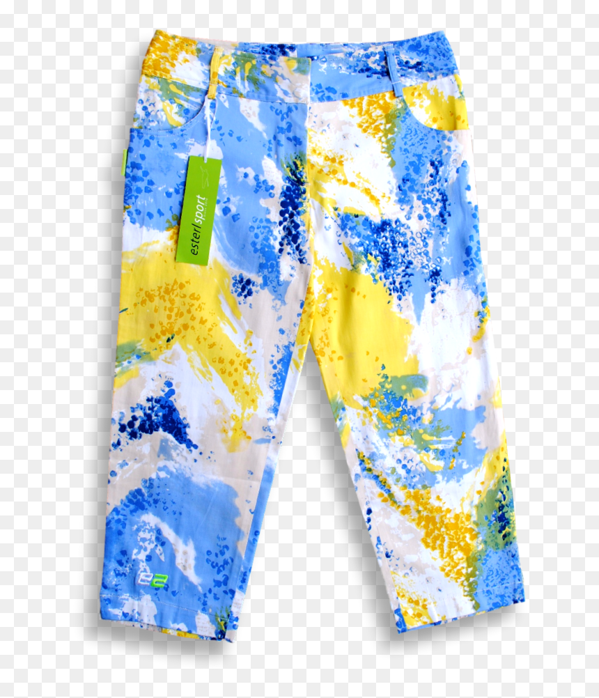 Blue Yellow Capri Front, HD Png Download - yellow paint splash png