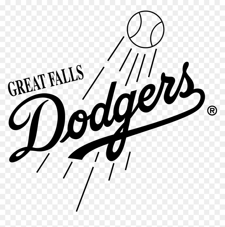 Great Falls Dodgers Logo Png Transparent - Black Dodgers Logo Png, Png Download - dodger logo png