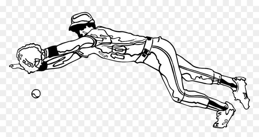 Woman Catching Baseball Clipart Black And White & Clip - Clip Art, HD Png Download - baseball clip art png
