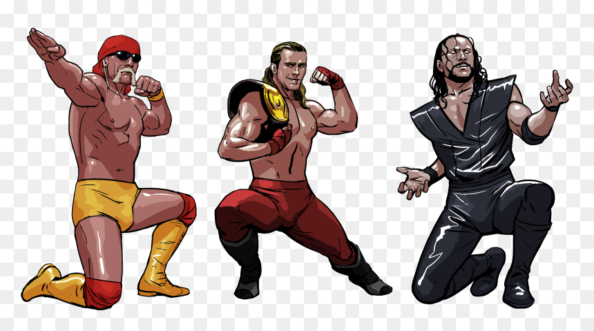 Hulk Hogan, Shawn Michaels, And The Undertaker - Cartoon, HD Png Download - the undertaker png