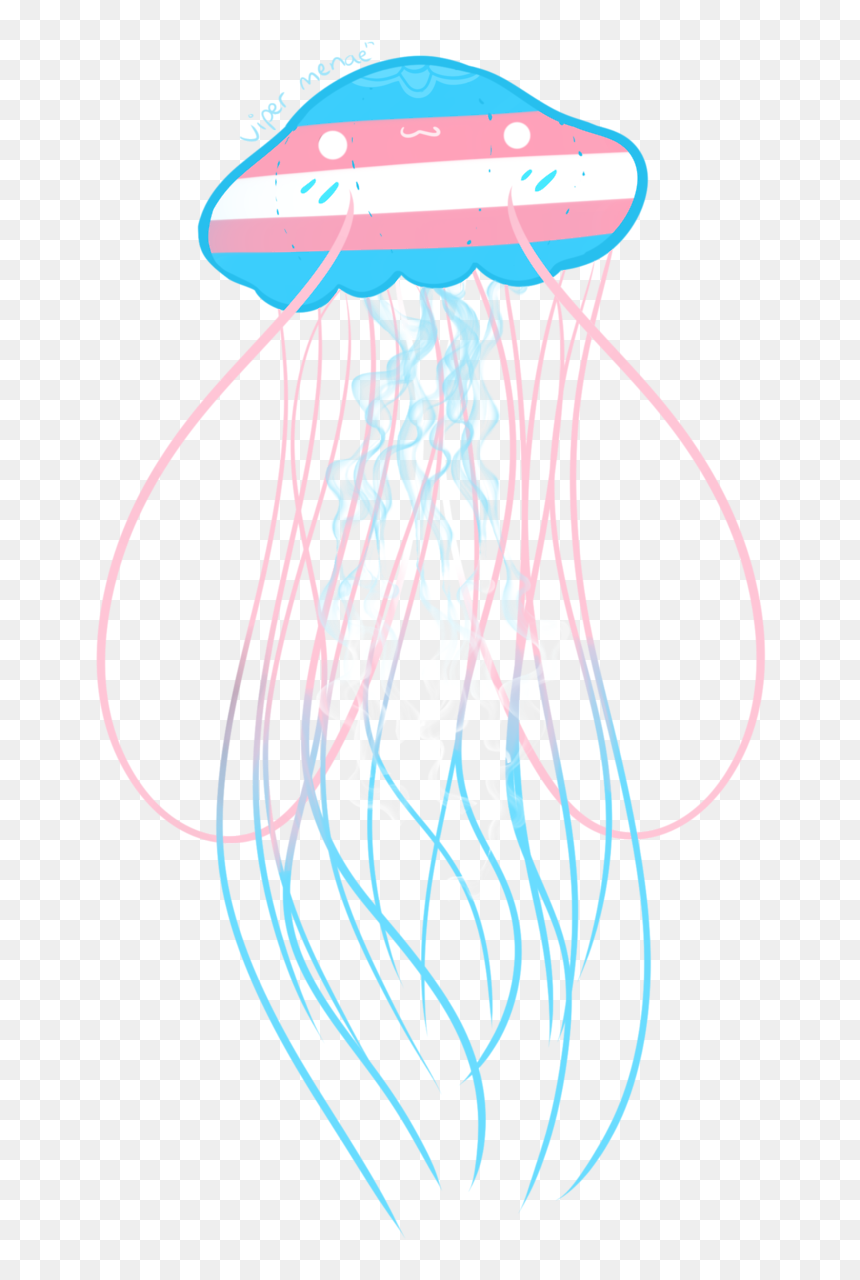 Jellyfish, HD Png Download - trans flag png
