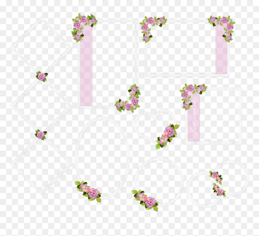 Wedding, Frame, Picture Frame, Roses, Romantic, Pink - Circle, HD Png Download - wedding frames png
