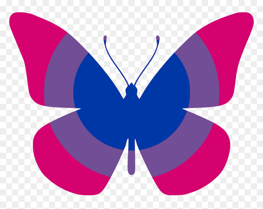 Bi Flag Butterfly Clip Arts - Bisexual Butterfly, HD Png Download - trans flag png