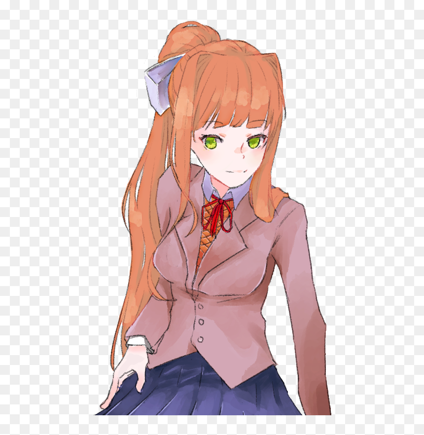 My Art Doki Doki Literature Club Monika Monika Doki - Cartoon, HD Png Download - doki doki literature club monika png