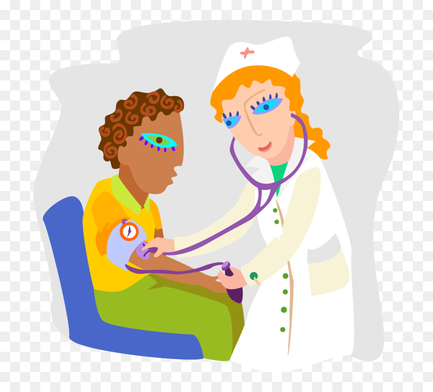 Vector Illustration Of Hospital Health Care Nurse Checks - Cartoon, HD Png Download - blood vector png