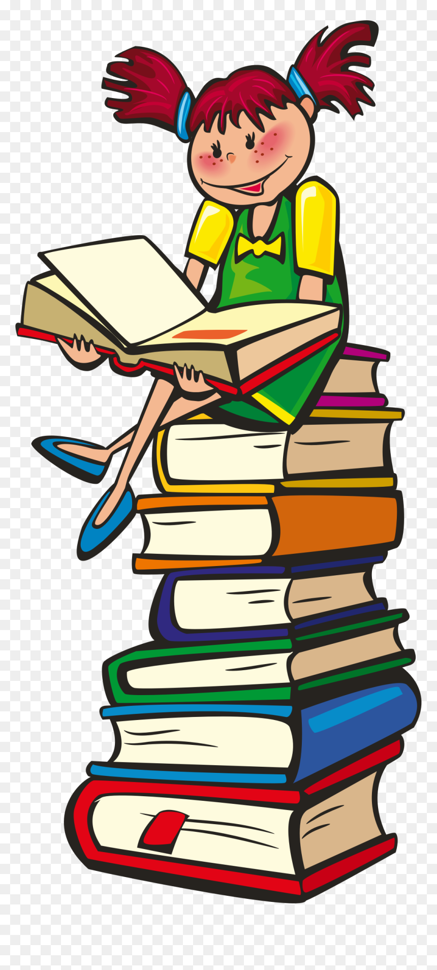 School Days By - Pile Of Reading Books, HD Png Download - person reading png