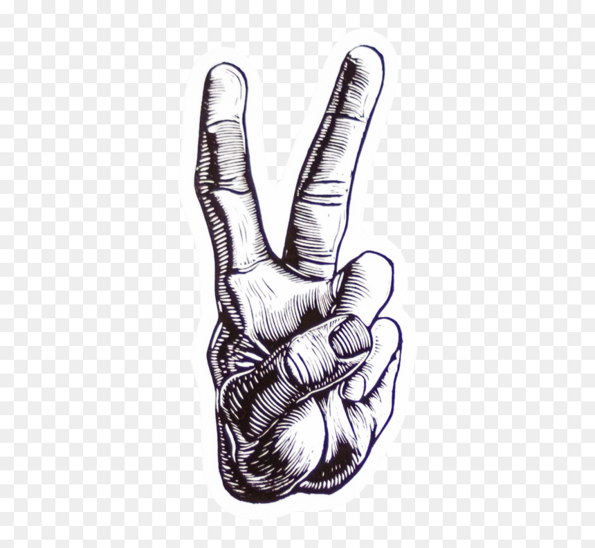 Edit-5837 - Sketch, HD Png Download - peace hand png